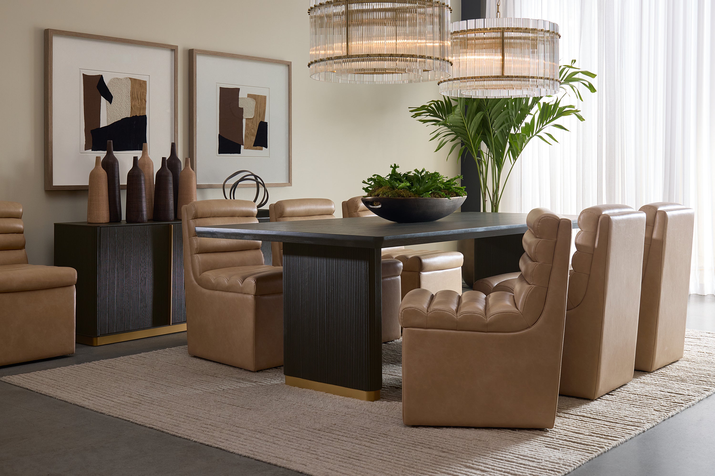 Norm Wheeled Dining Chair - Copley Latte