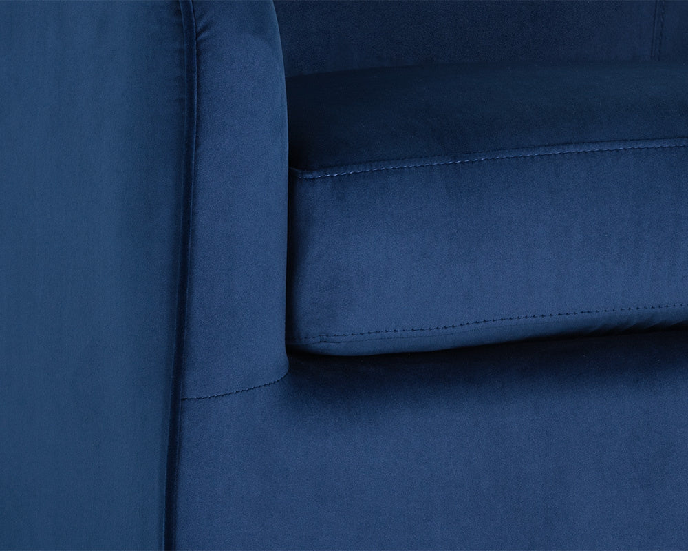 Hazel Swivel Lounge Chair - Gold - Navy Blue Sky