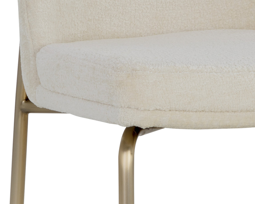 Zeke Dining Chair - Antique Brass - Bergen Ivory