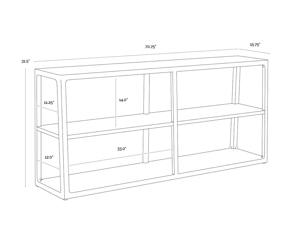 Doncaster Low Bookcase - Smoke Grey