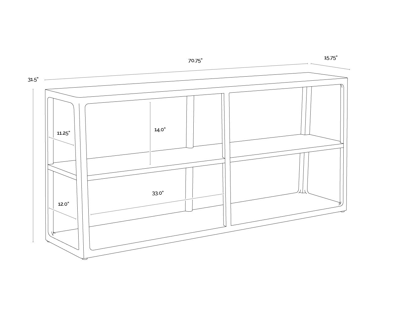 Doncaster Low Bookcase - Smoke Grey