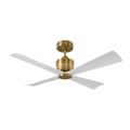 Launceton 44 Ceiling Fan | Hand-Rubbed Antique Brass | Matte White Blades Hand Rubbed Antique Brass