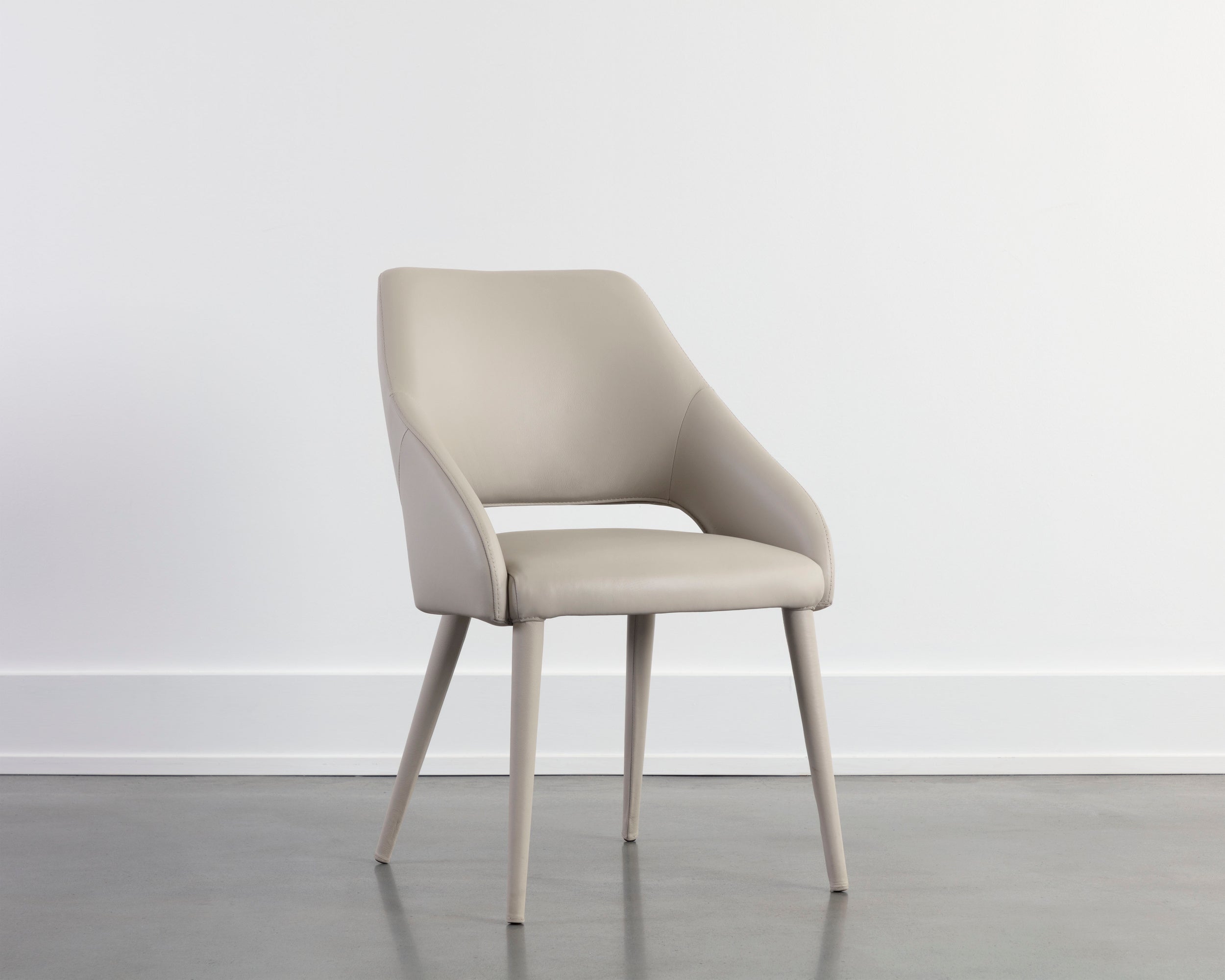 Galen Dining Armchair - Linea Light Grey Leather