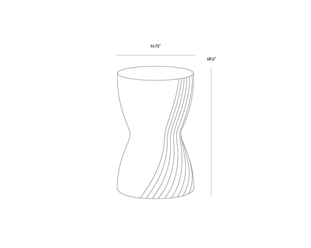 Cara End Table - Marble Look - Grey