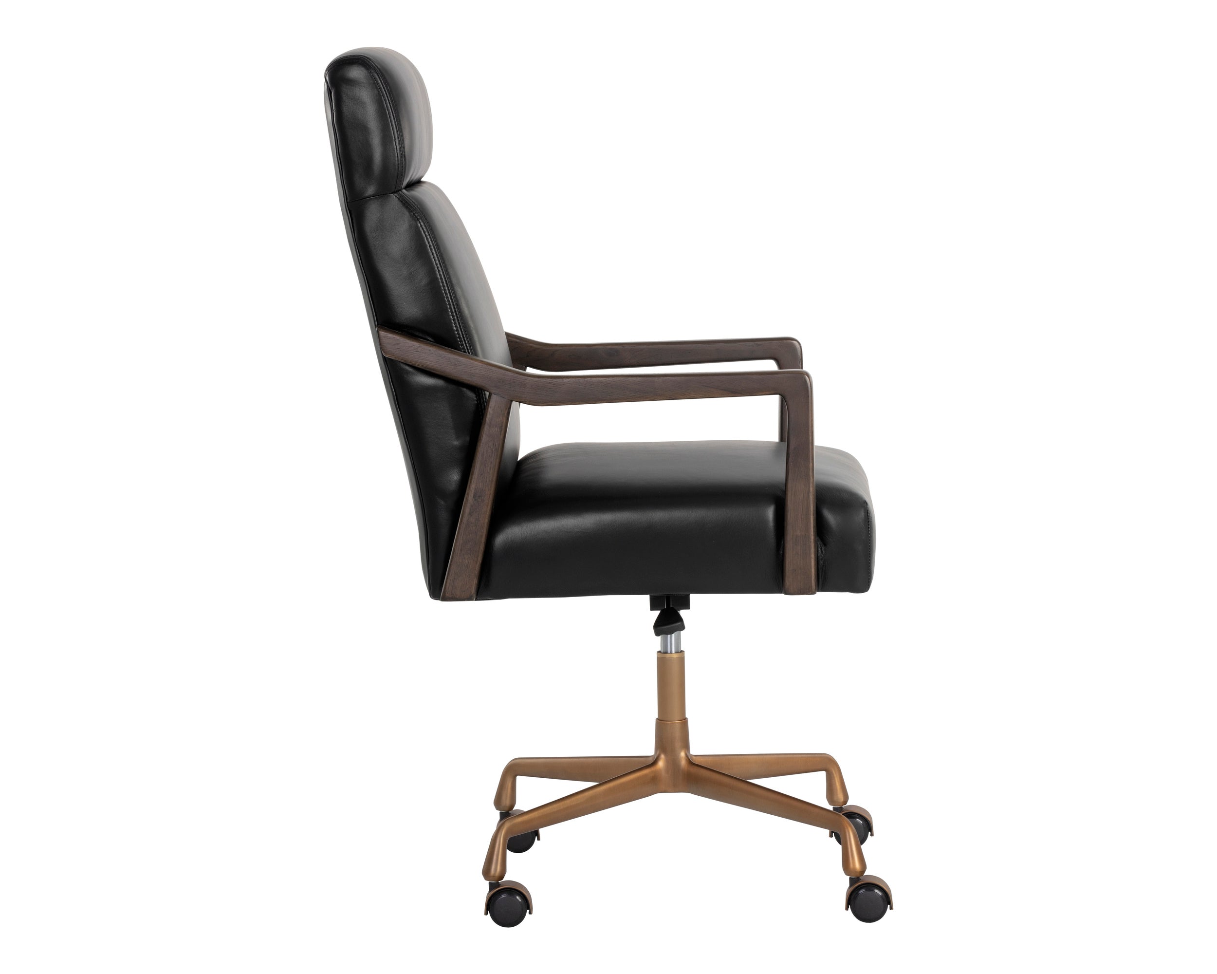Collin Office Chair - Brown - Cortina Black Leather