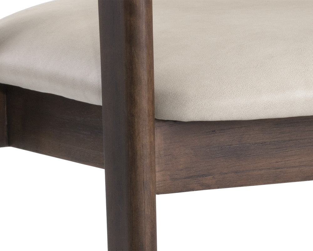 Milton Dining Armchair - Smoke Acacia - Bravo Cream