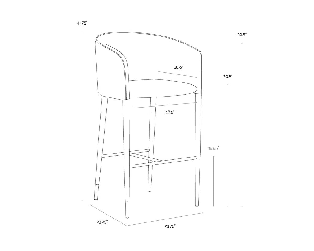 Asher Barstool - Sparrow Grey / Napa Black