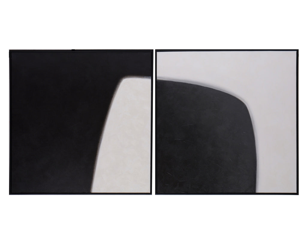 Double Cross (Set Of 2) - 48" X 48" - Black Floater Frame