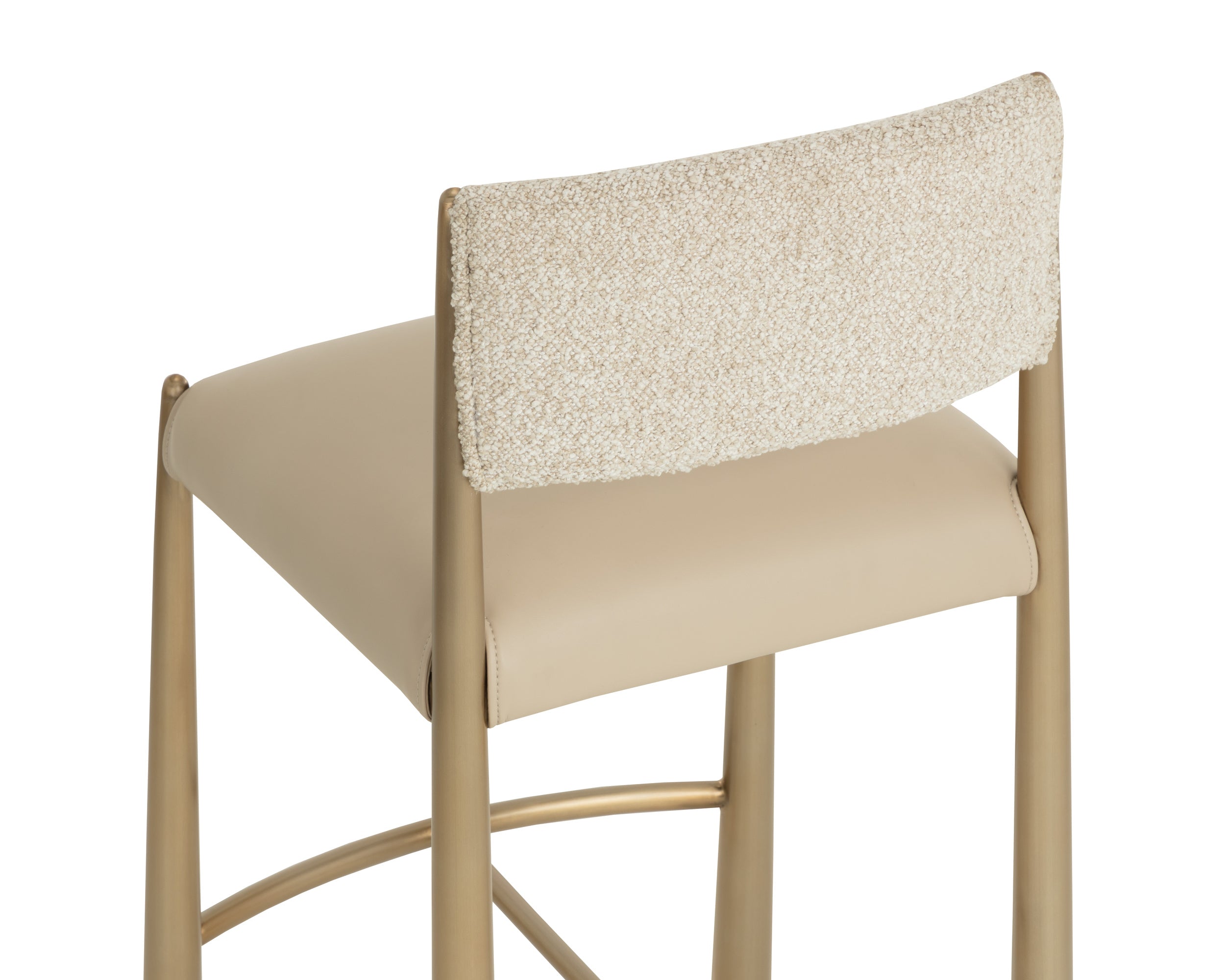 Bayard Barstool - Antique Brass - Napa Beige / Santa Cruz Oatmeal