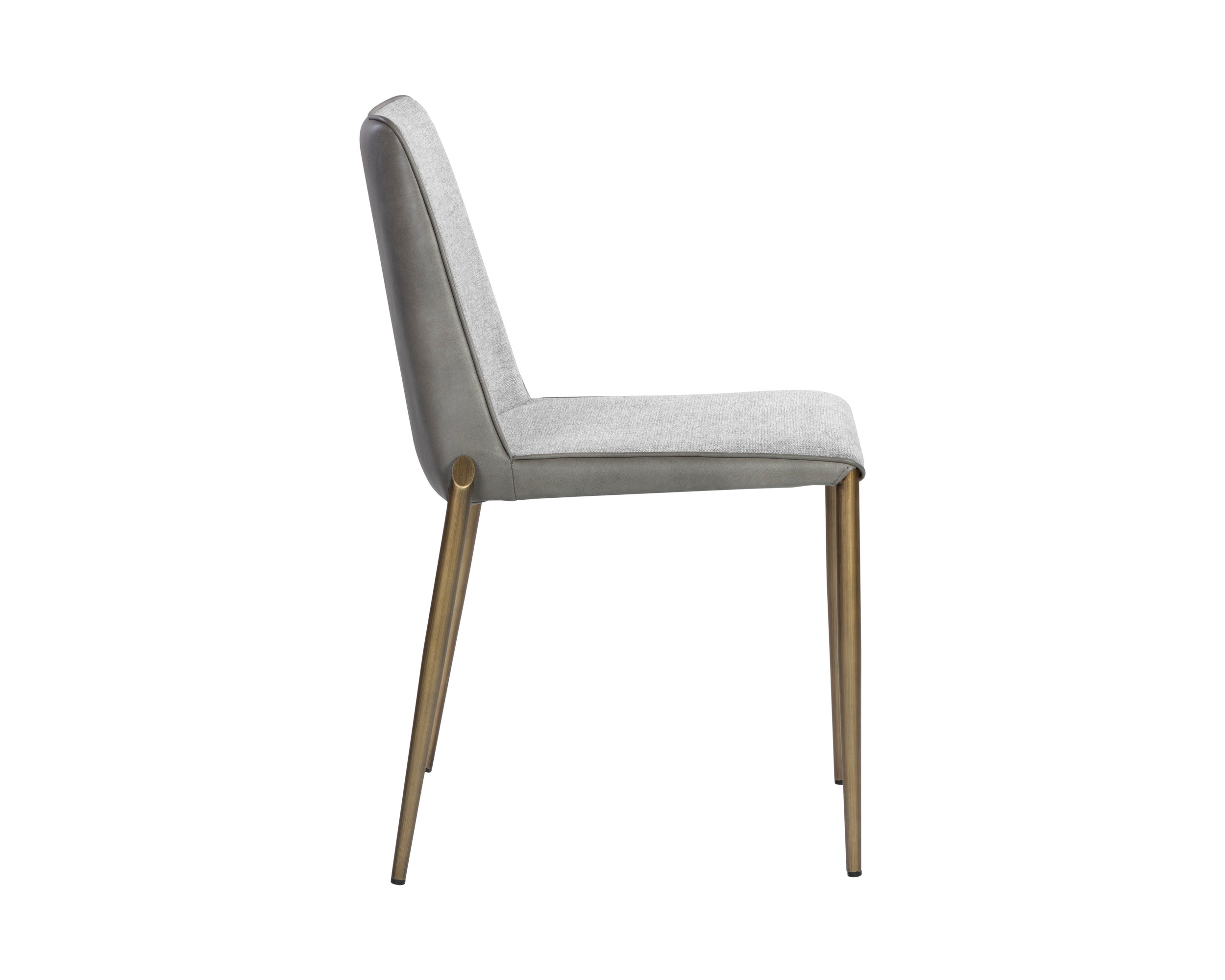 Renee Stackable Dining Chair - Antique Brass - Belfast Heather Grey / Bravo Metal