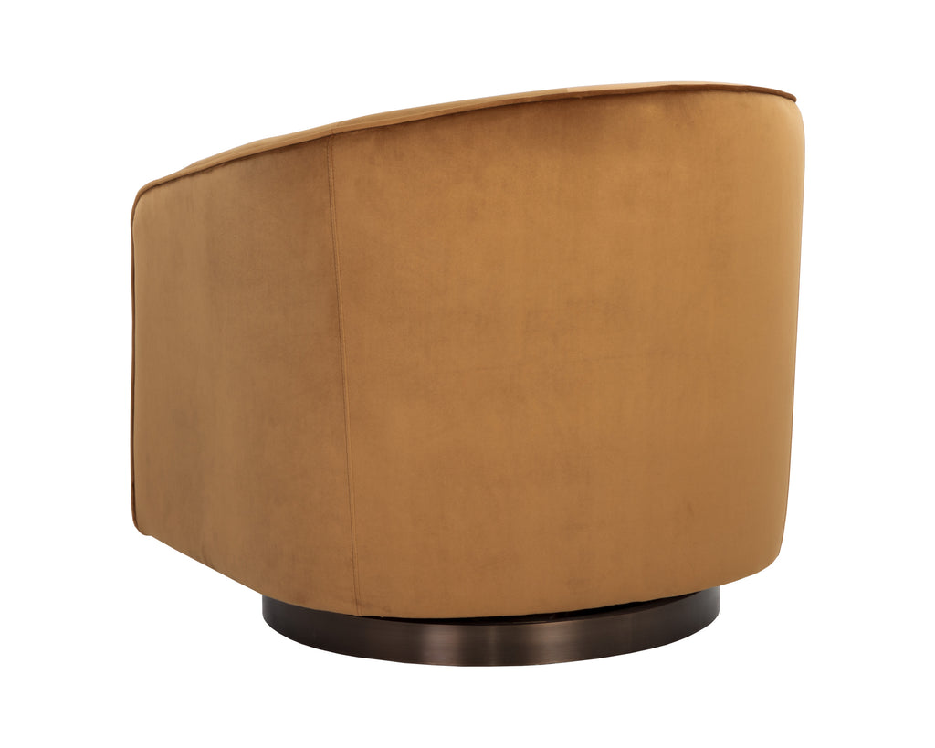 Hazel Swivel Lounge Chair - Dark Bronze - Gold Sky