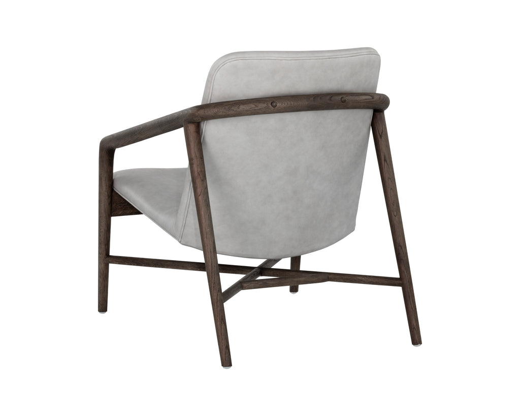 Cinelli Lounge Chair - Distressed Brown - Saloon Light Grey Leather