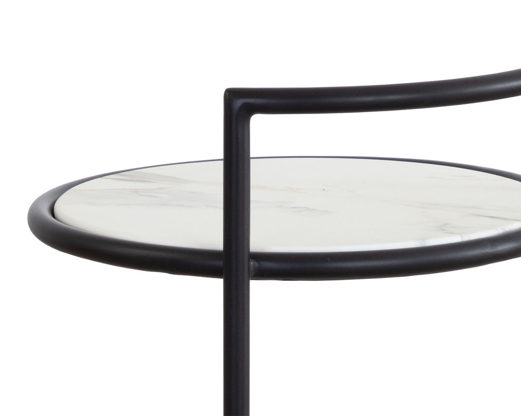 Parga End Table - Black - Marble Look