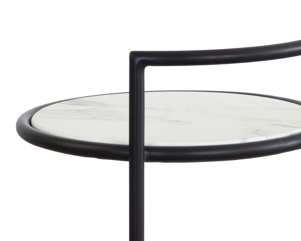 Parga End Table - Black - Marble Look