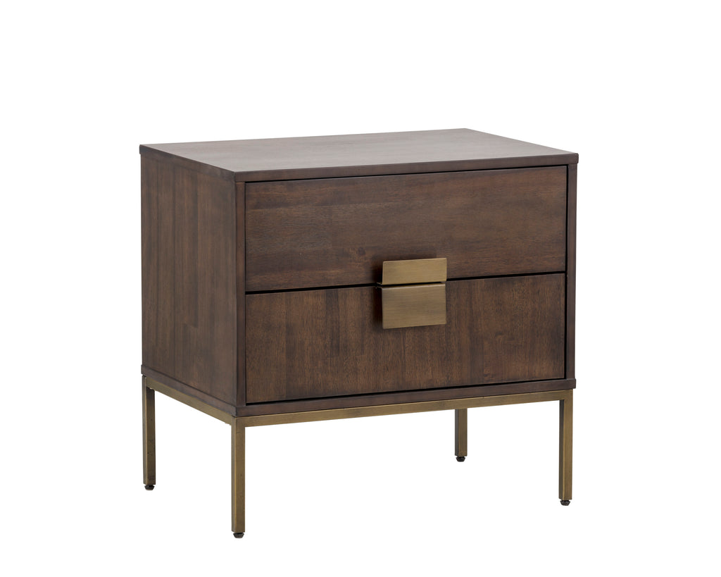 Jade Nightstand - Antique Brass - Dark Mango