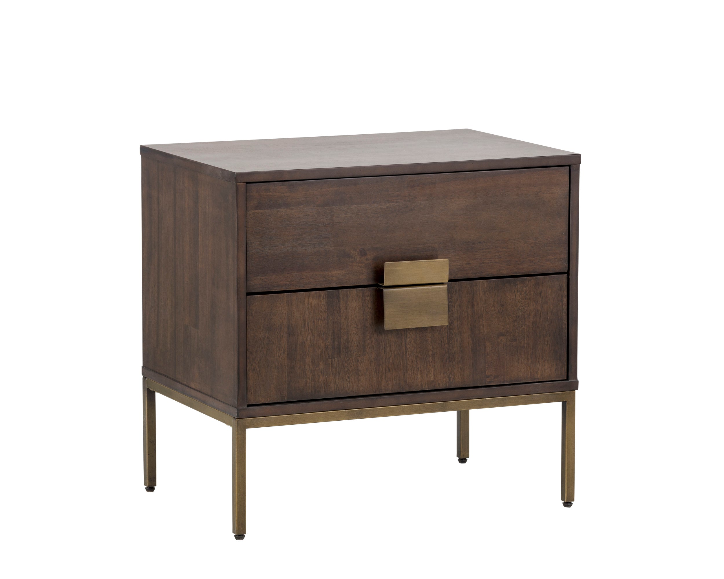 Jade Nightstand - Antique Brass - Dark Mango