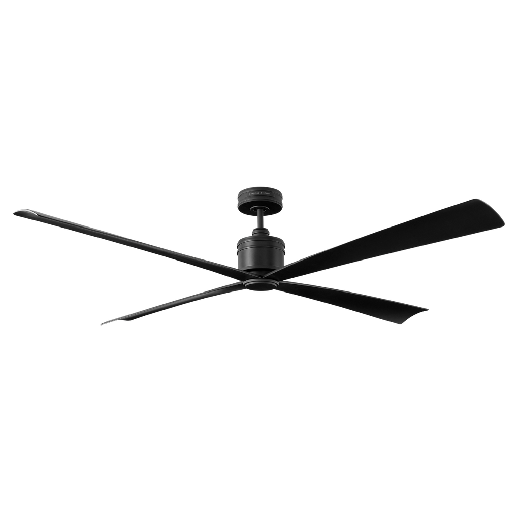 Launceton 72 Ceiling Fan | Matte Black | Matte Black Blades Midnight Black