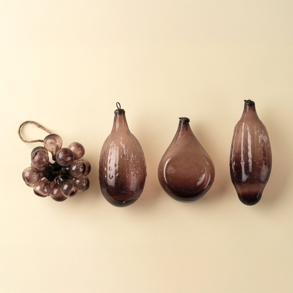 Recycled Vintage Pear Ornament, Plum