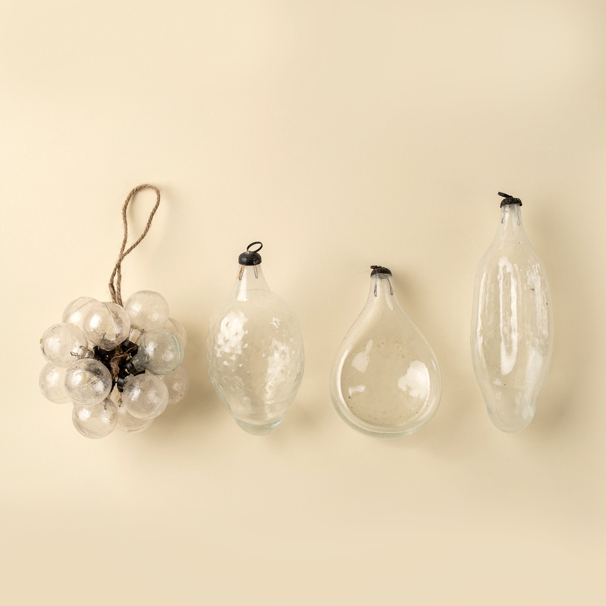 Recycled Vintage Pear Ornament, Clear