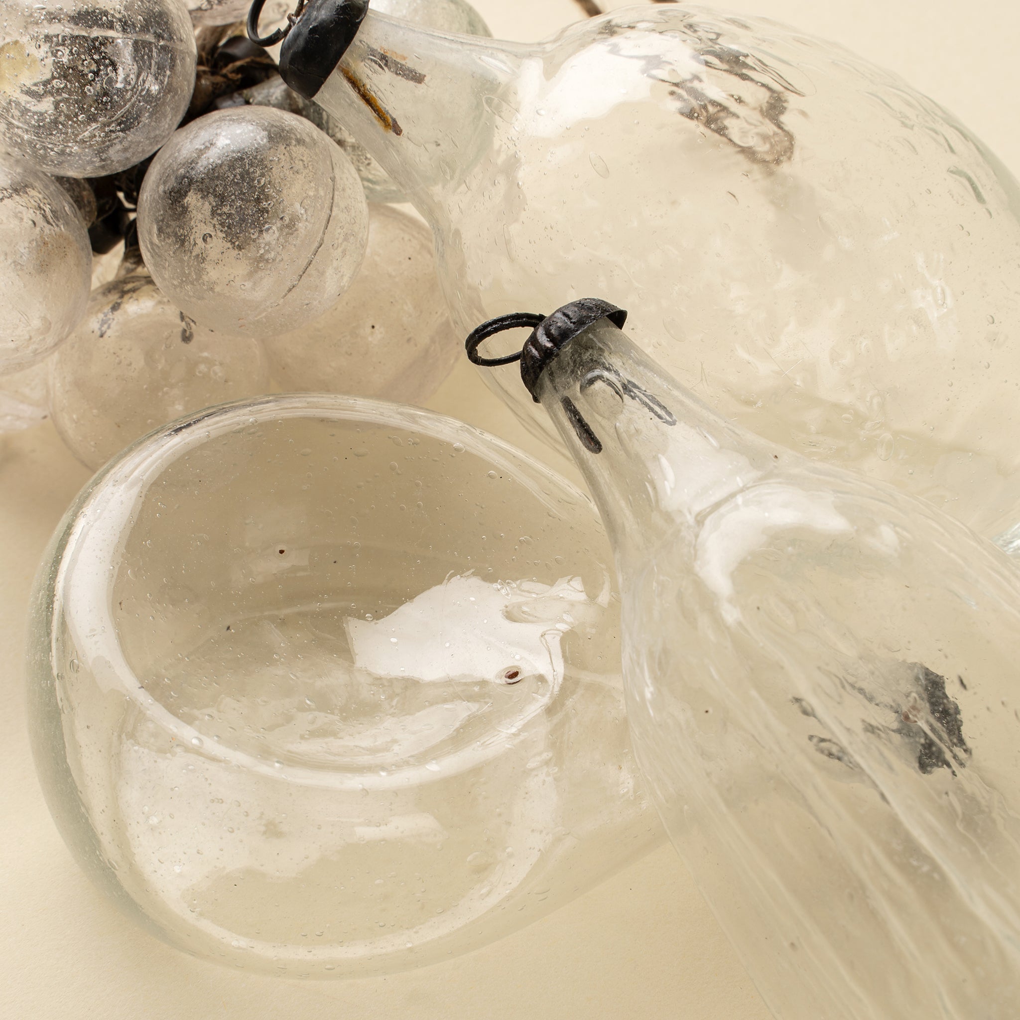 Recycled Vintage Pear Ornament, Clear
