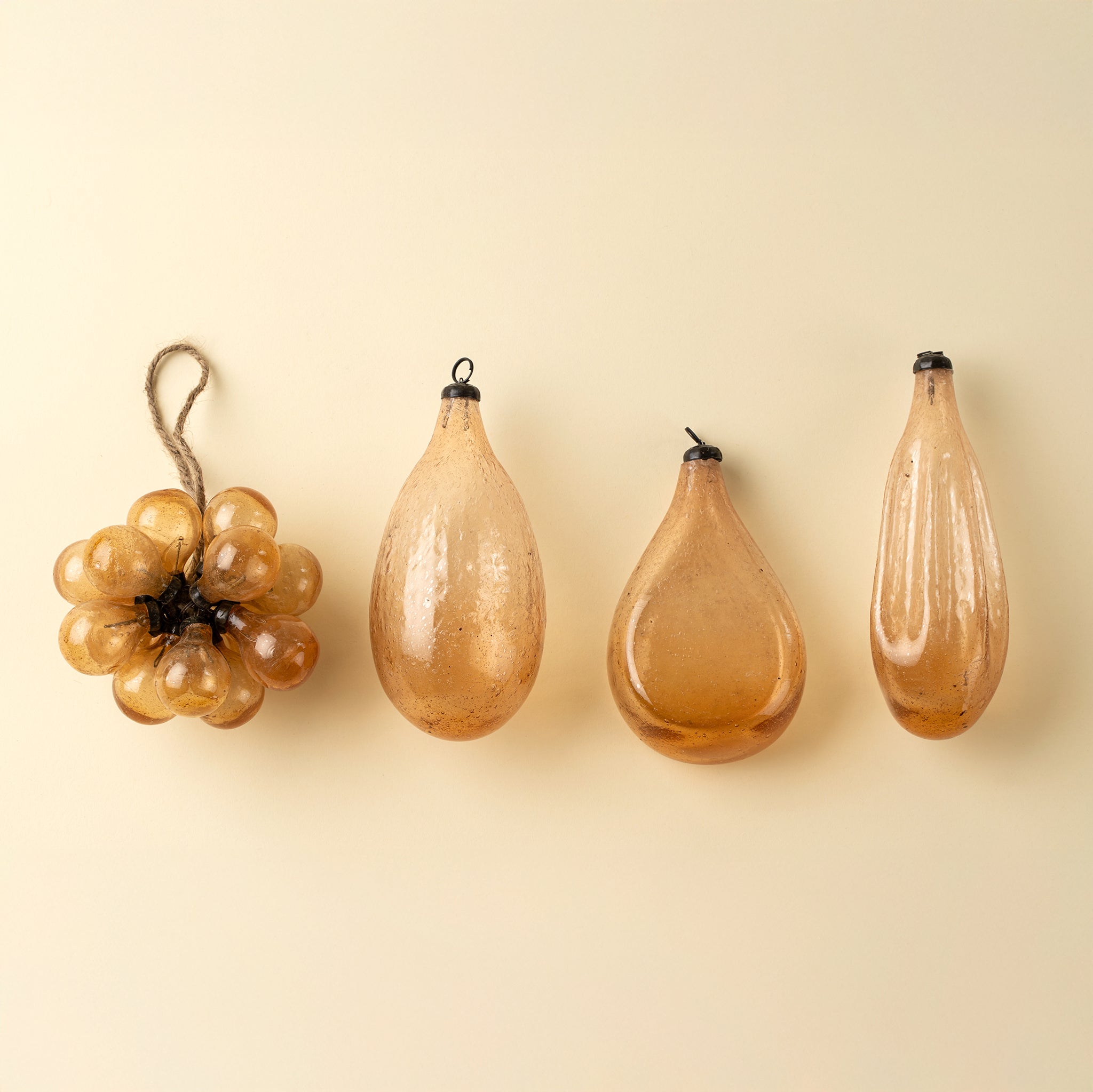 Recycled Vintage Pear Ornament, Peach