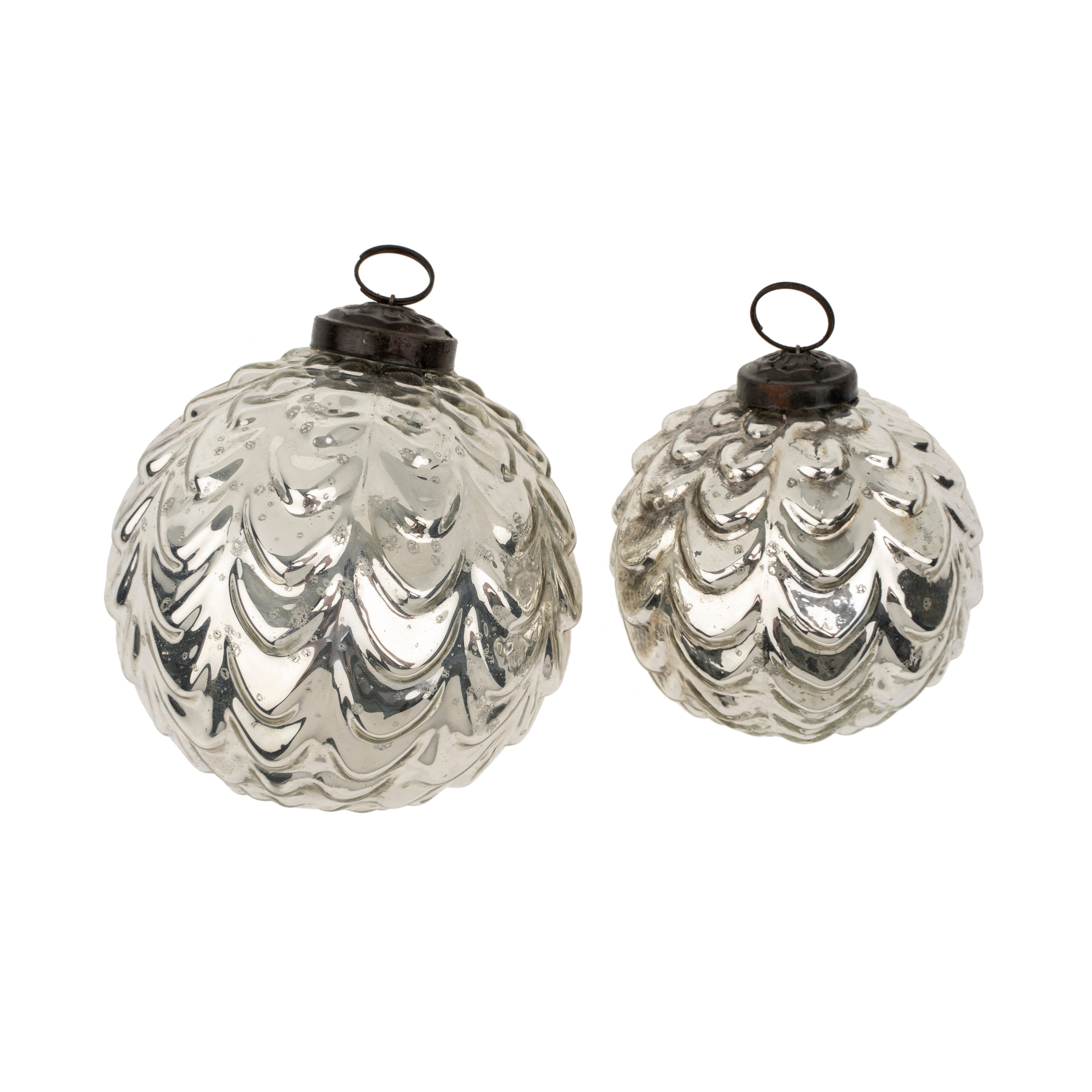 Silverfrost Holiday Ornament L, Waves