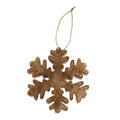 Wooden Fluffy Snowflake Ornament S, Natural