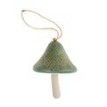 Ceramic Mushroom Ornament, Aqua