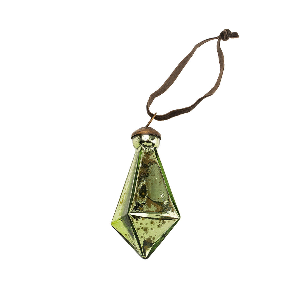 Diamond Droplet Holiday Ornament L, Jade