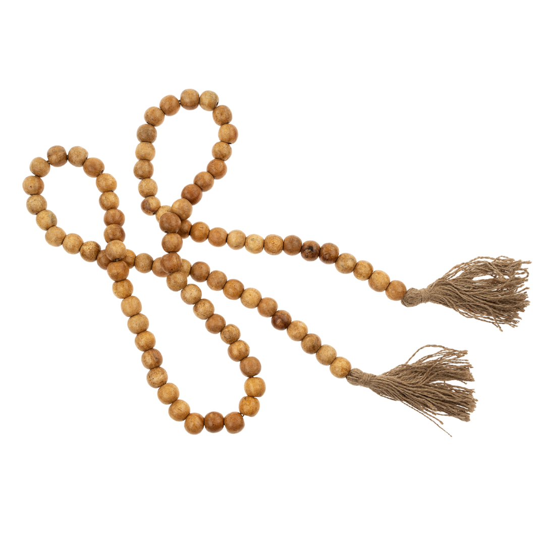 Jute & Wood Bead Garland Natural