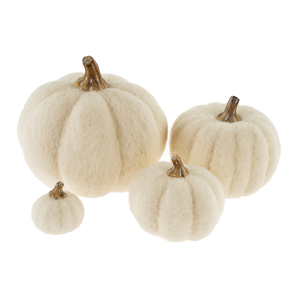 Felt Pumpkin L, White