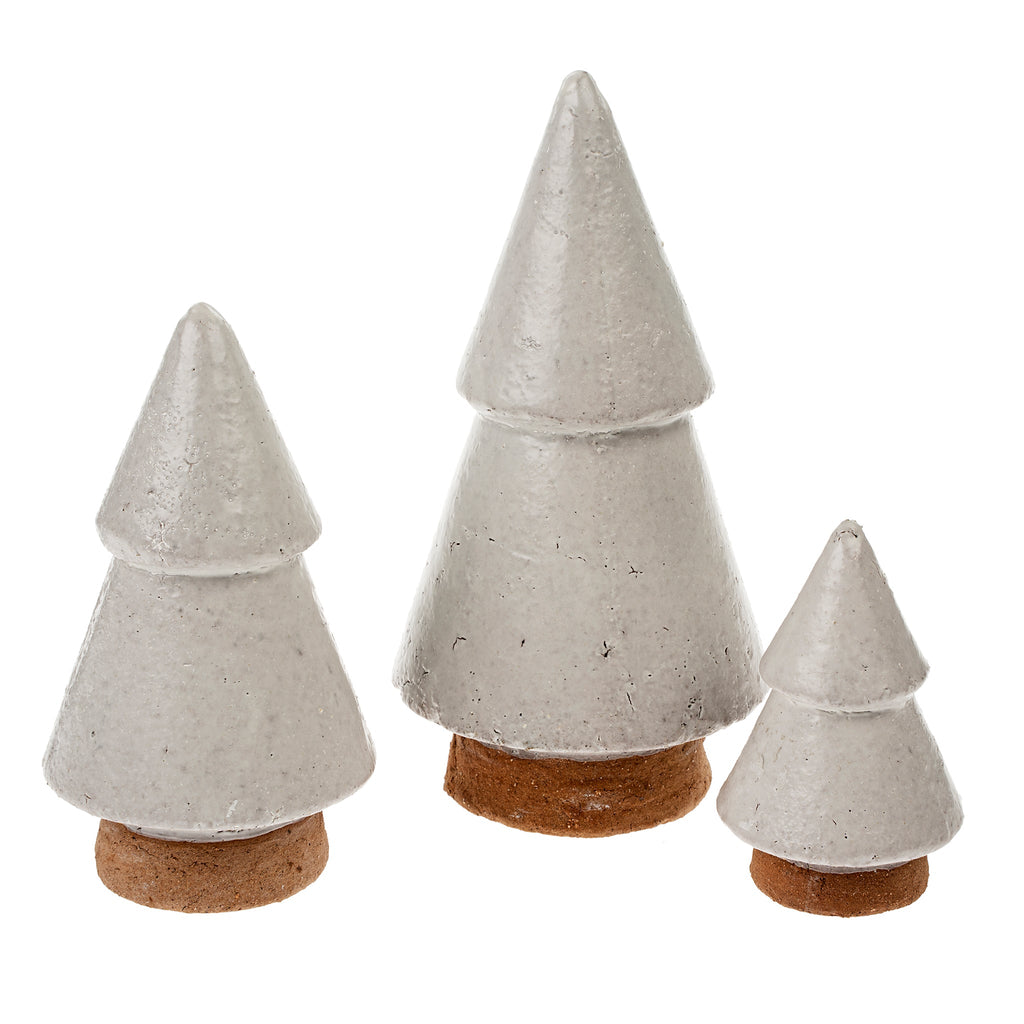 Raw Clay Christmas Tree L, White