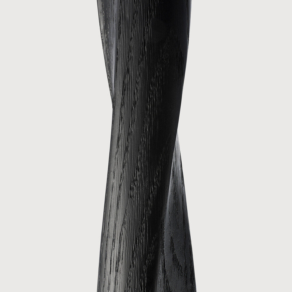 Torsion Dining Table | Varnished Oak | Black | Round | 50" X 50"