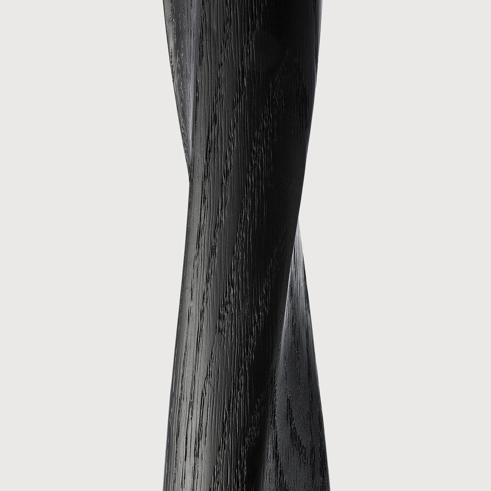 Torsion Dining Table | Varnished Oak | Black | Round | 35" X 35"