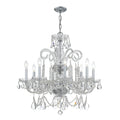 Traditional Crystal 27'' Hand Cut Crystal Polished Chrome Chandelier