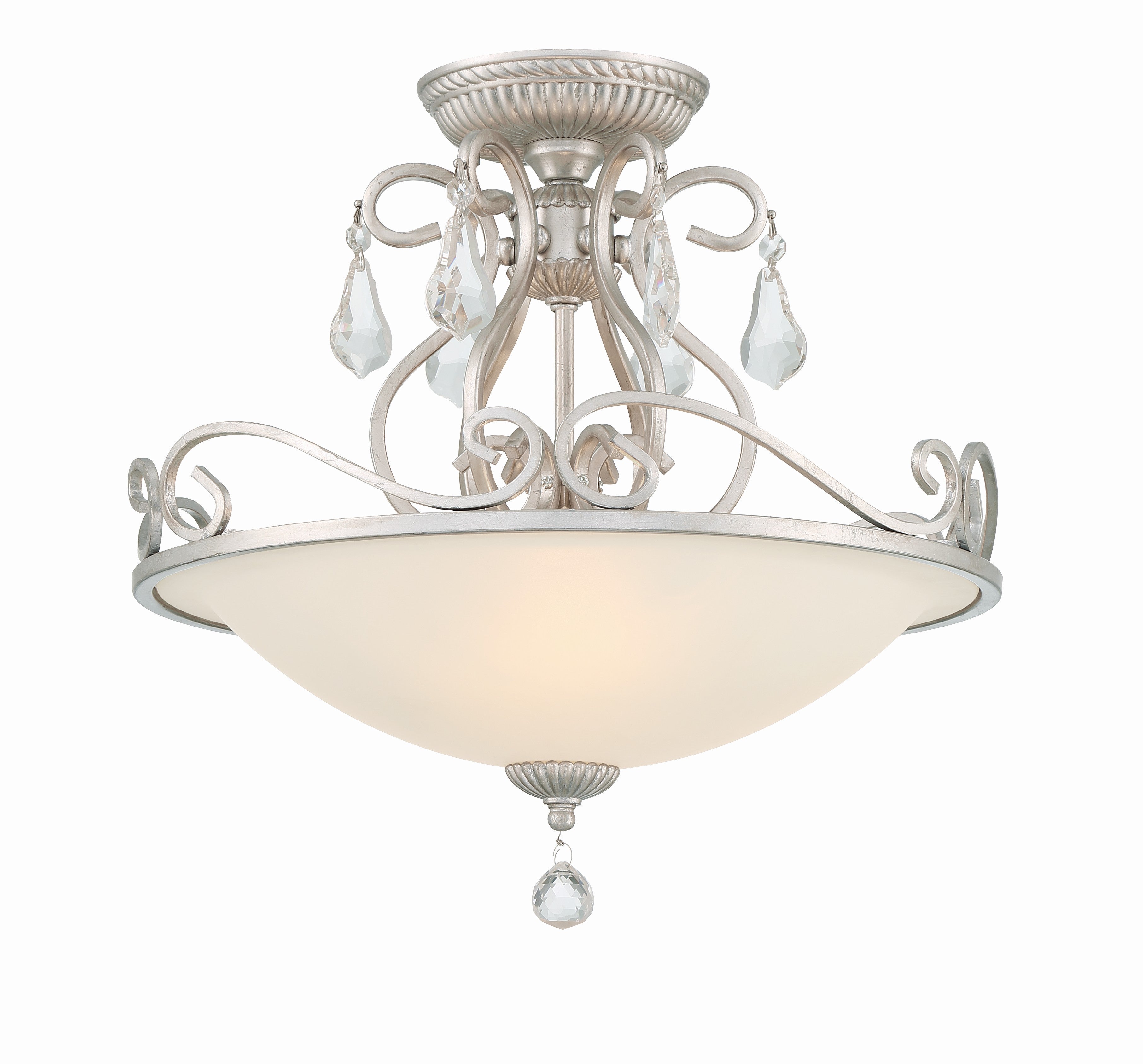 Ashton 16.5'' Hand Cut Crystal Olde Silver Semi Flush Mount