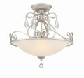 Ashton 16.5'' Swarovski Strass Crystal Olde Silver Semi Flush Mount