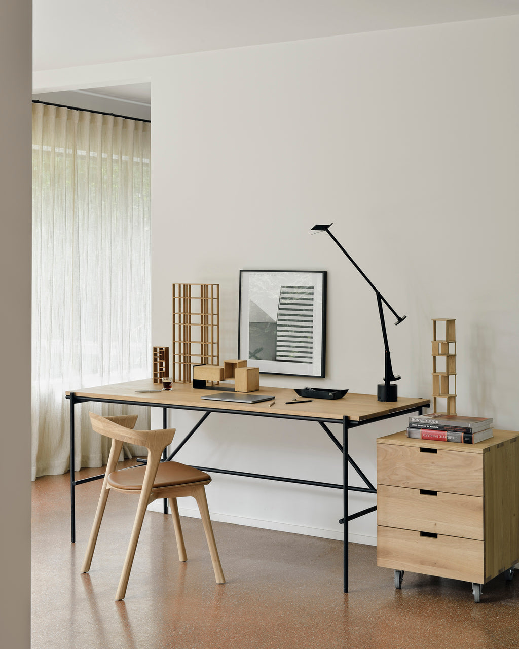 Bok Dining Chair | Varnished Oak | Cognac Leather