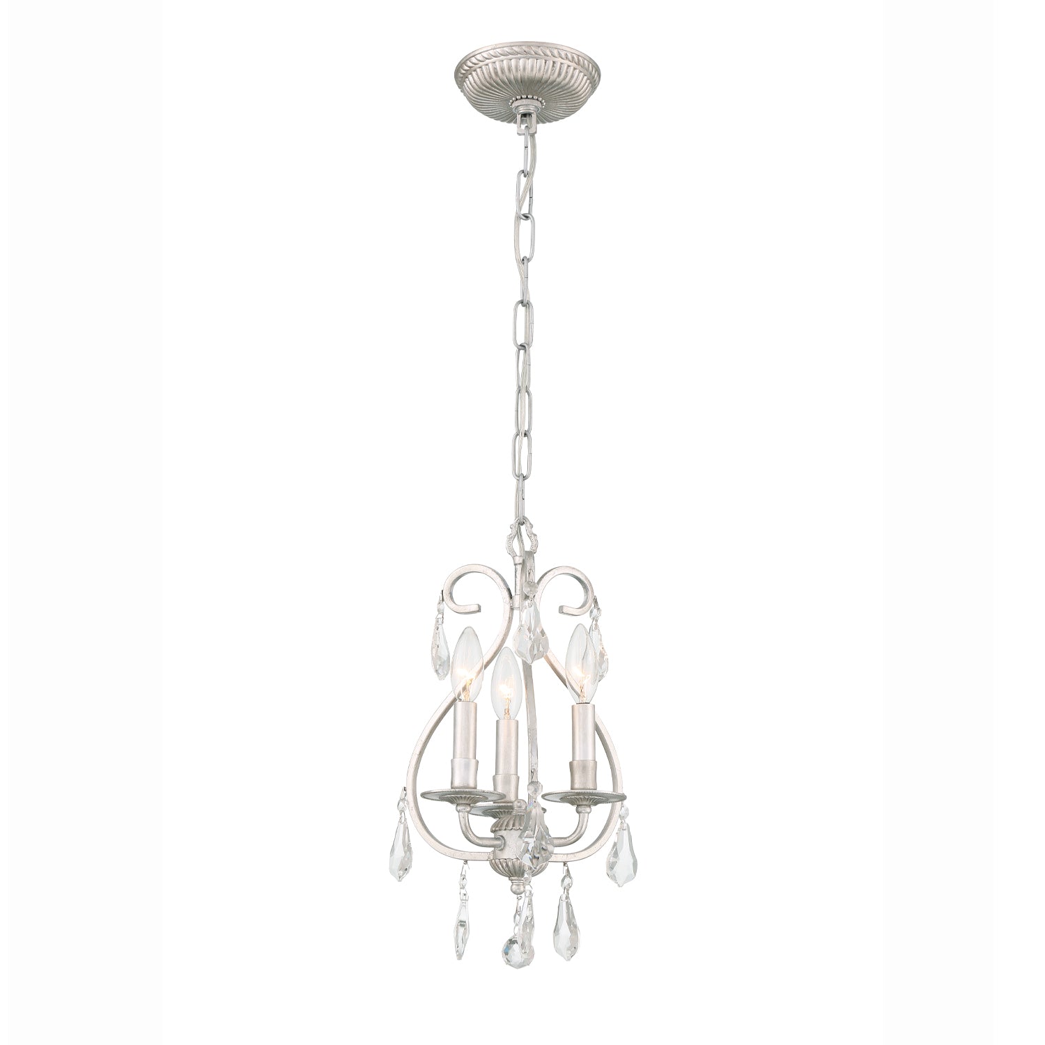 Ashton 10'' Hand Cut Crystal Olde Silver Chandelier