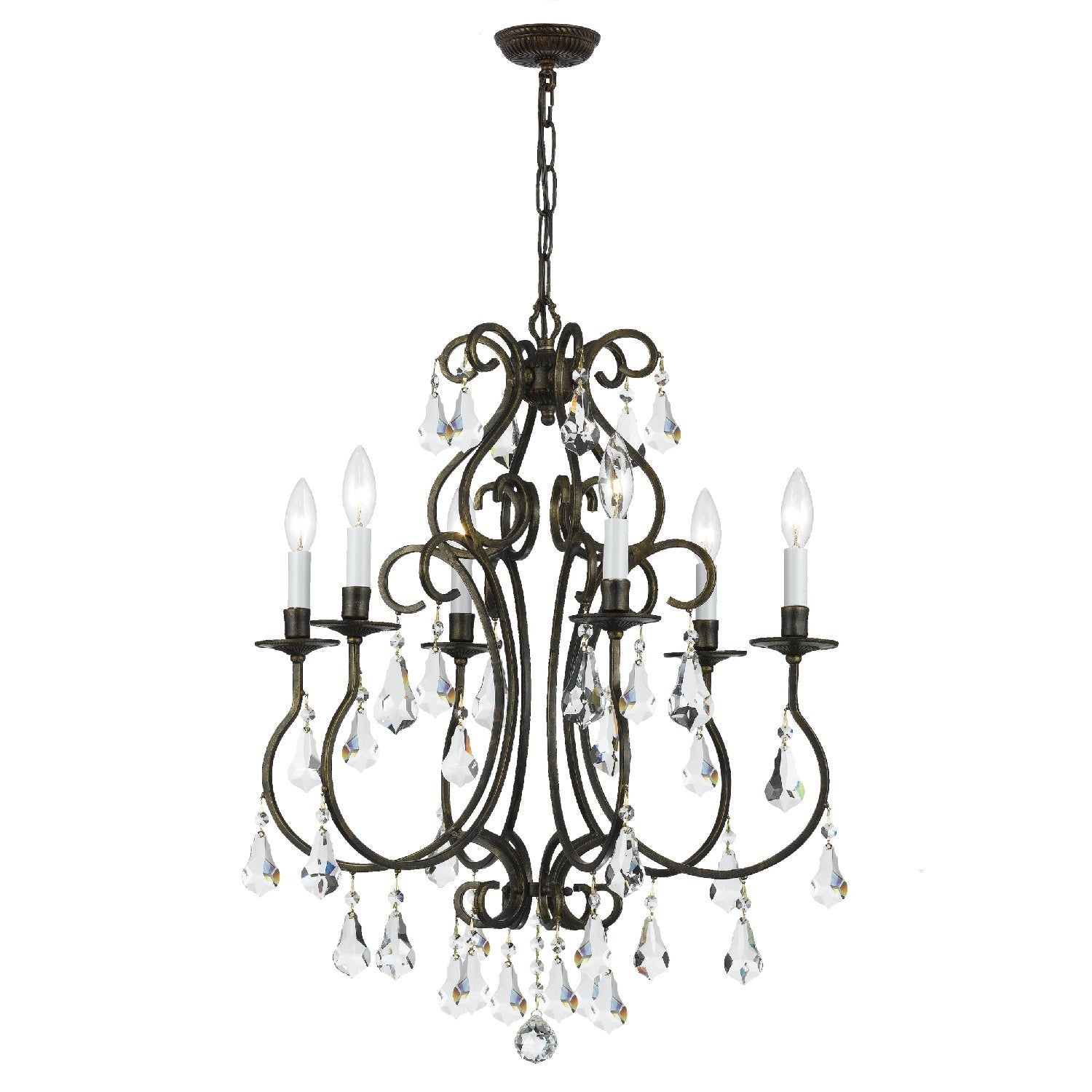 Ashton 21.5'' Hand Cut Crystal English Bronze Chandelier