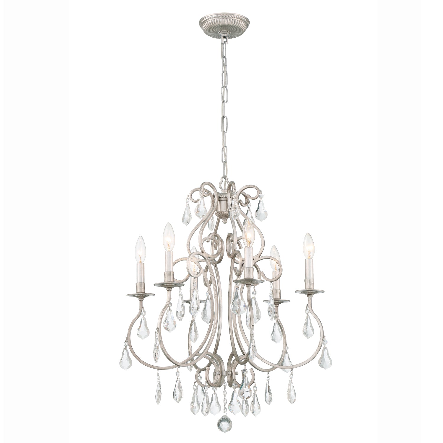Ashton 21.5'' Hand Cut Crystal Olde Silver Chandelier