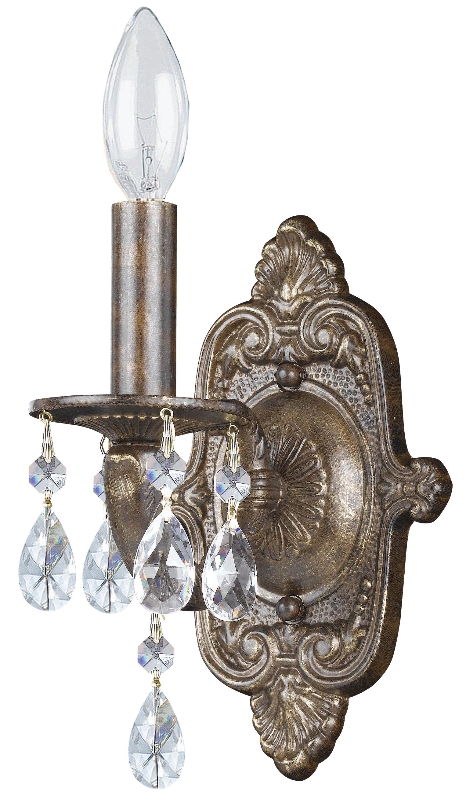 Paris Market 6.25'' Hand Cut Crystal Venetian Bronze Sconce
