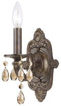 Paris Market 6.25'' Golden Teak Hand Cut Crystal Venetian Bronze Sconce