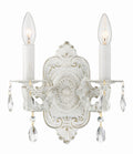 Paris Market 10'' Hand Cut Crystal Antique White Sconce