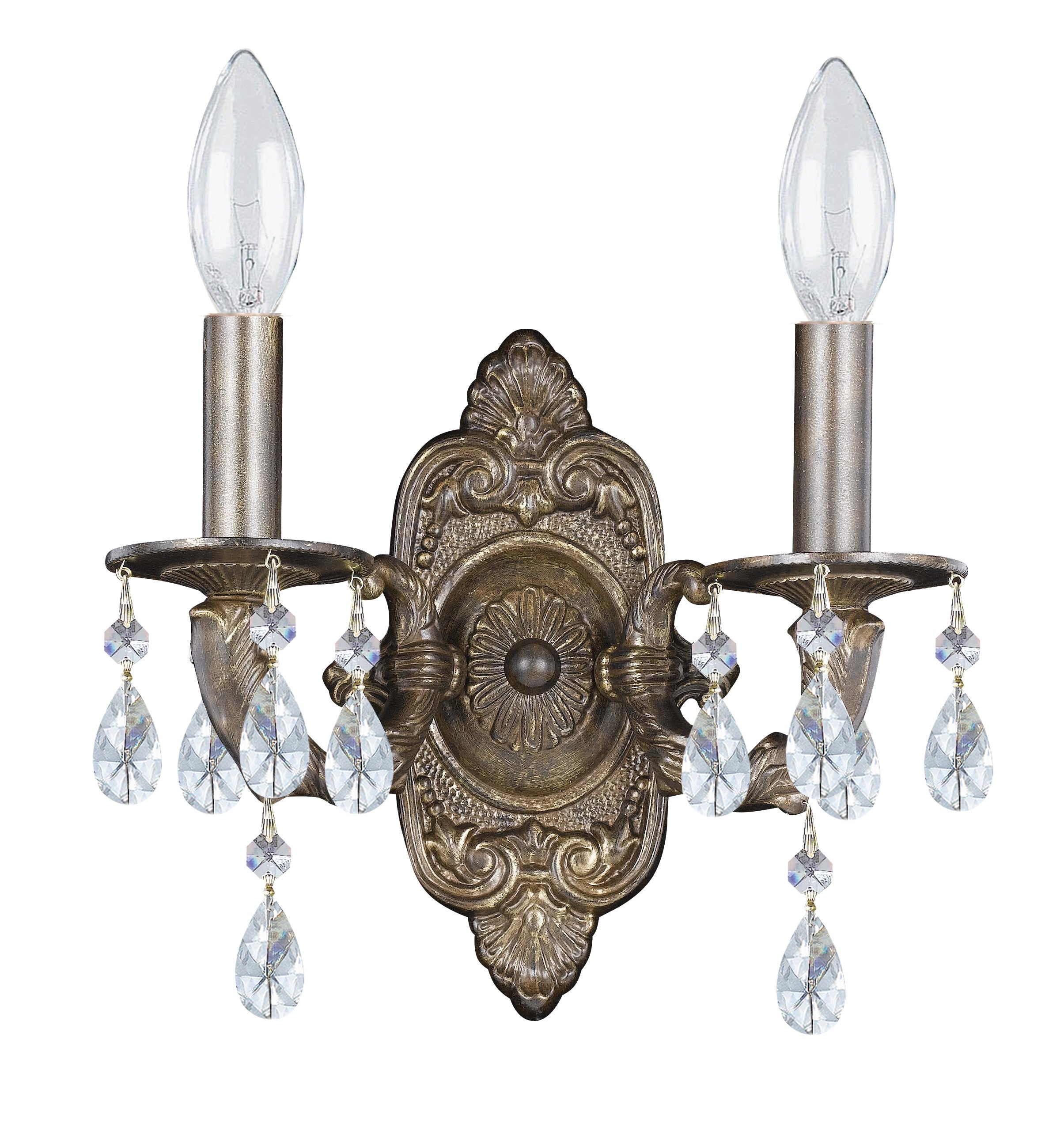 Paris Market 10'' Hand Cut Crystal Venetian Bronze Sconce