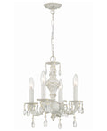 Paris Market 13.5'' Hand Cut Crystal Antique White Chandelier