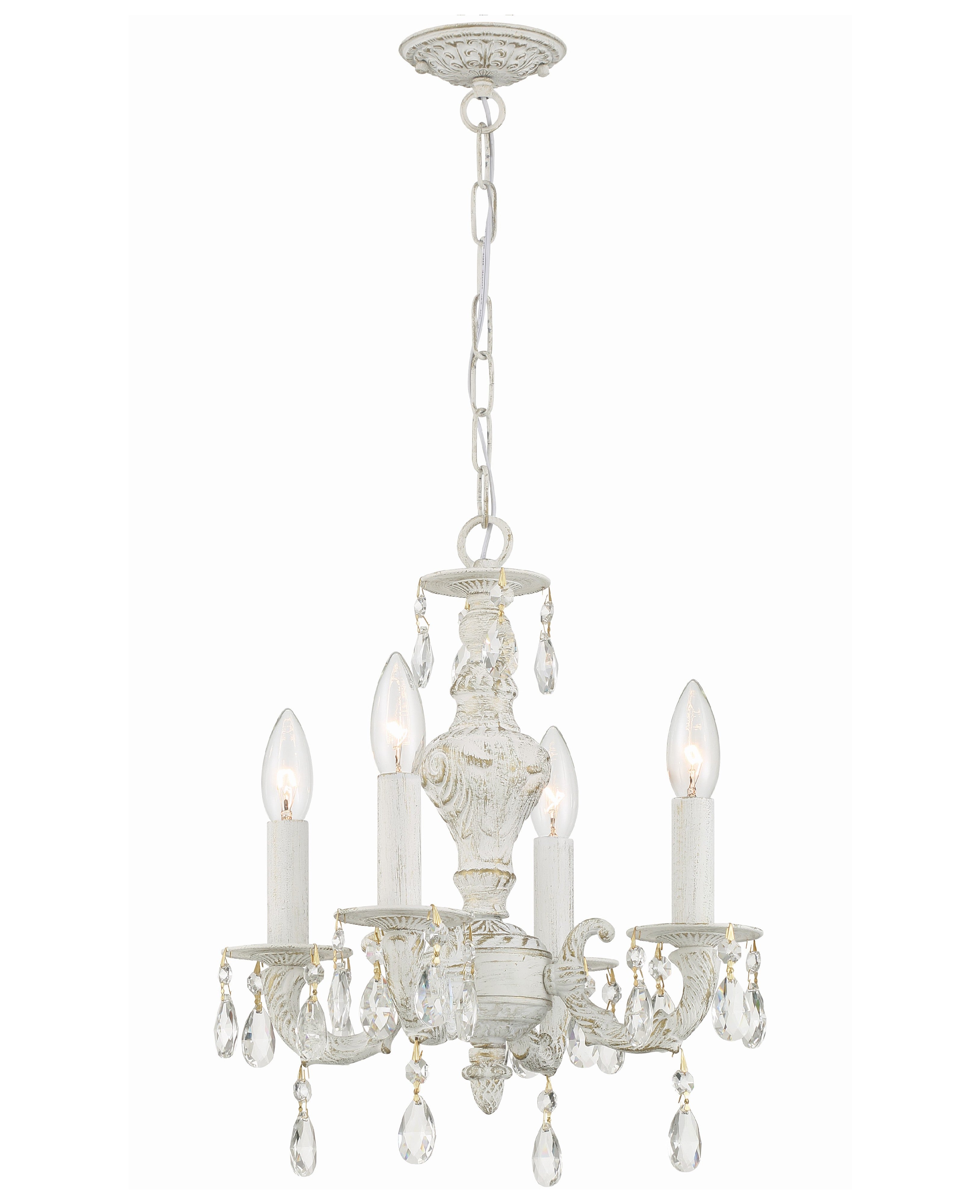 Paris Market 13.5'' Swarovski Strass Crystal Antique White Chandelier