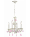 Paris Market 13.5'' Rose Crystal Antique White Chandelier