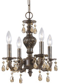 Paris Market 13.5'' Golden Teak Hand Cut Crystal Venetian Bronze Chandelier