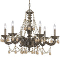 Paris Market 28'' Golden Teak Hand Cut Crystal Venetian Bronze Chandelier